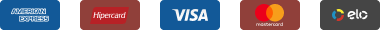 Formas de pagamento - cartões de crédito e débito
